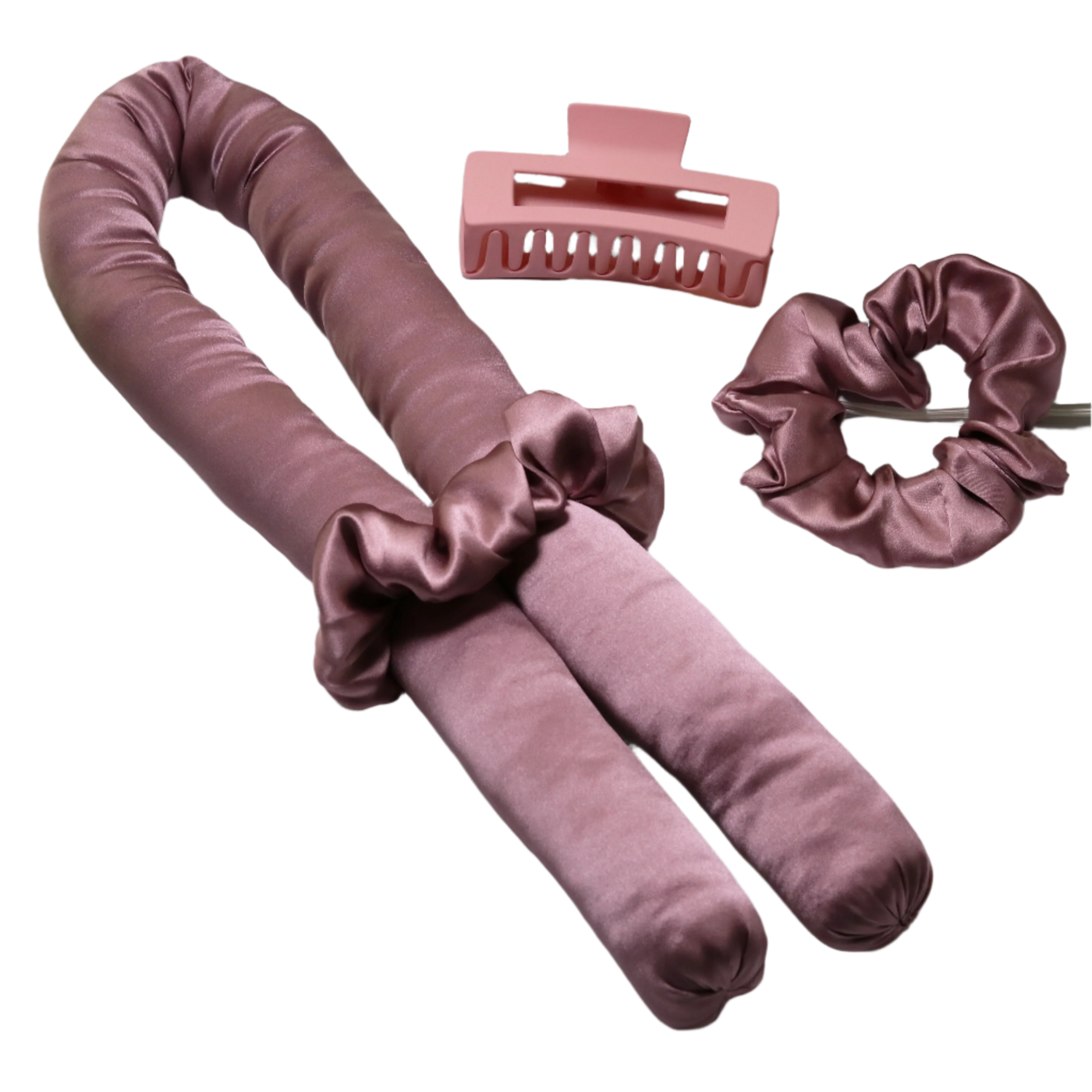 SilkCurl™ Heatless Hair Rollers Set – Gentle Curling with Clips, Scrunchy & Ribbon