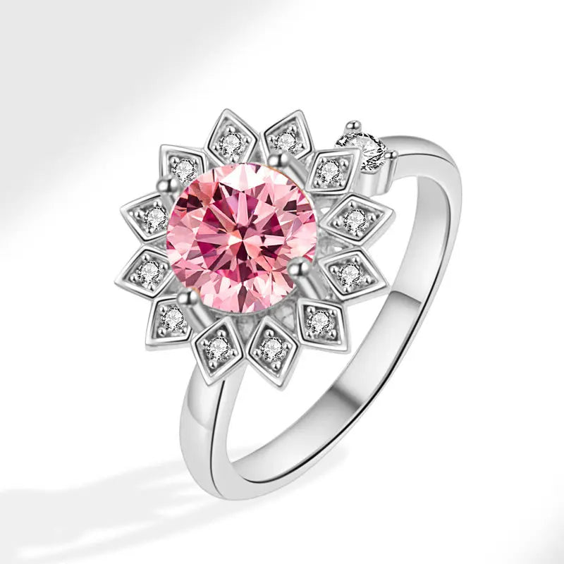 Celestial Rose - Diamond Look Spinner Ring – Fidget in Style