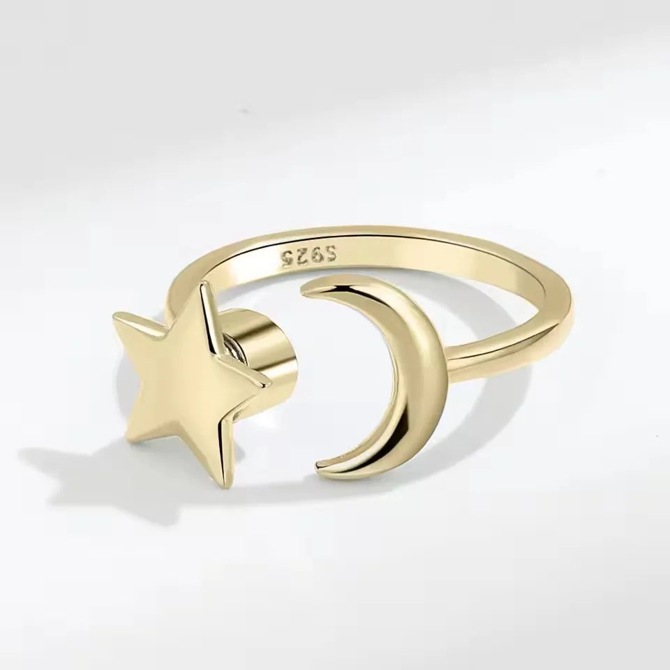 Orion's Secret - Women’s Spinner Ring in gold plated 925 Silver – ADHD Relief - Gold Edition