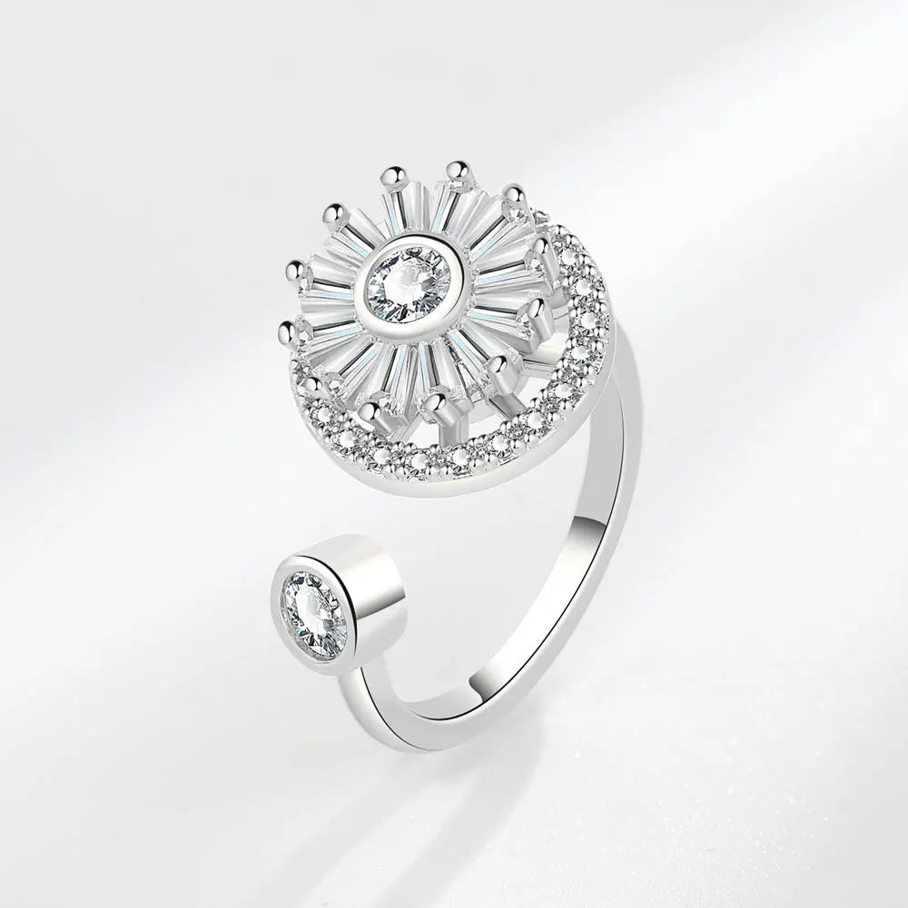 Wheel of Fortune - Modern Spinner Ring – 925 Silver for Calm