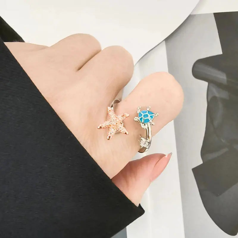 Ocean Guardian - Elegant Stress Relief Ring for Fidgeting Minds