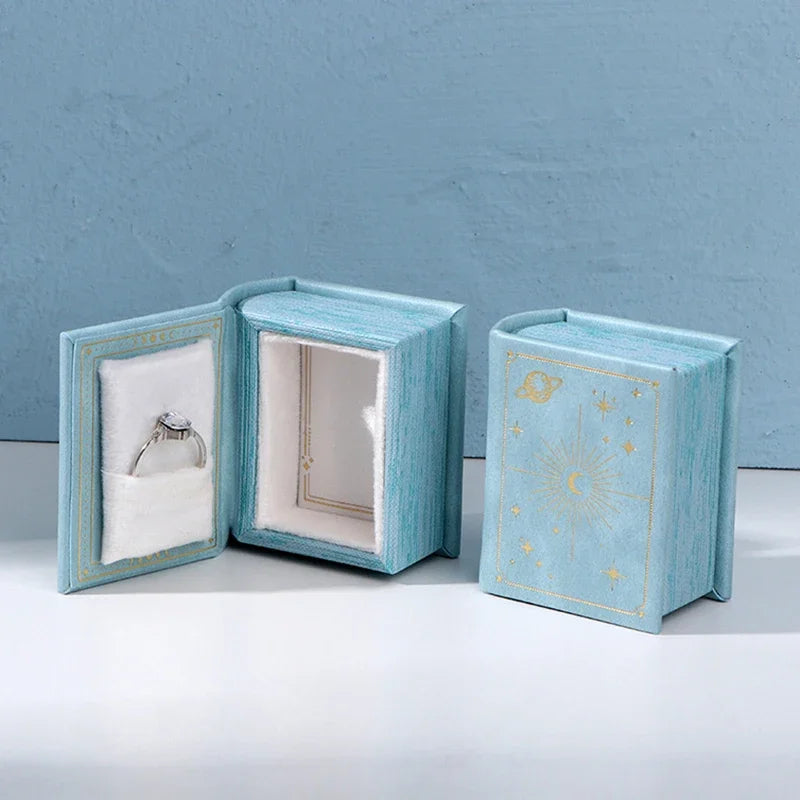 Enchanted Book Ring Box – Celestial Jewelry Gift Case