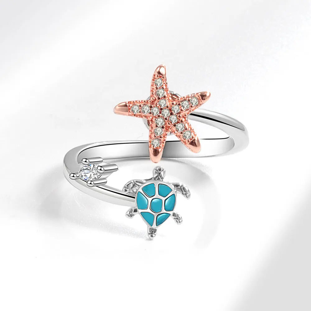 Ocean Guardian - Elegant Stress Relief Ring for Fidgeting Minds