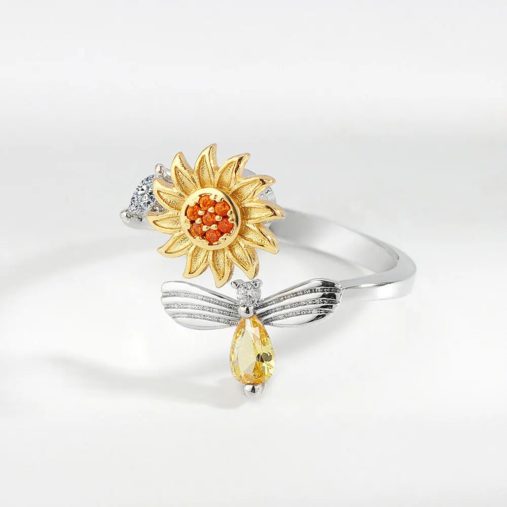 Honeybee Kiss - Subtle ADHD Spinner Ring for Daily Wear