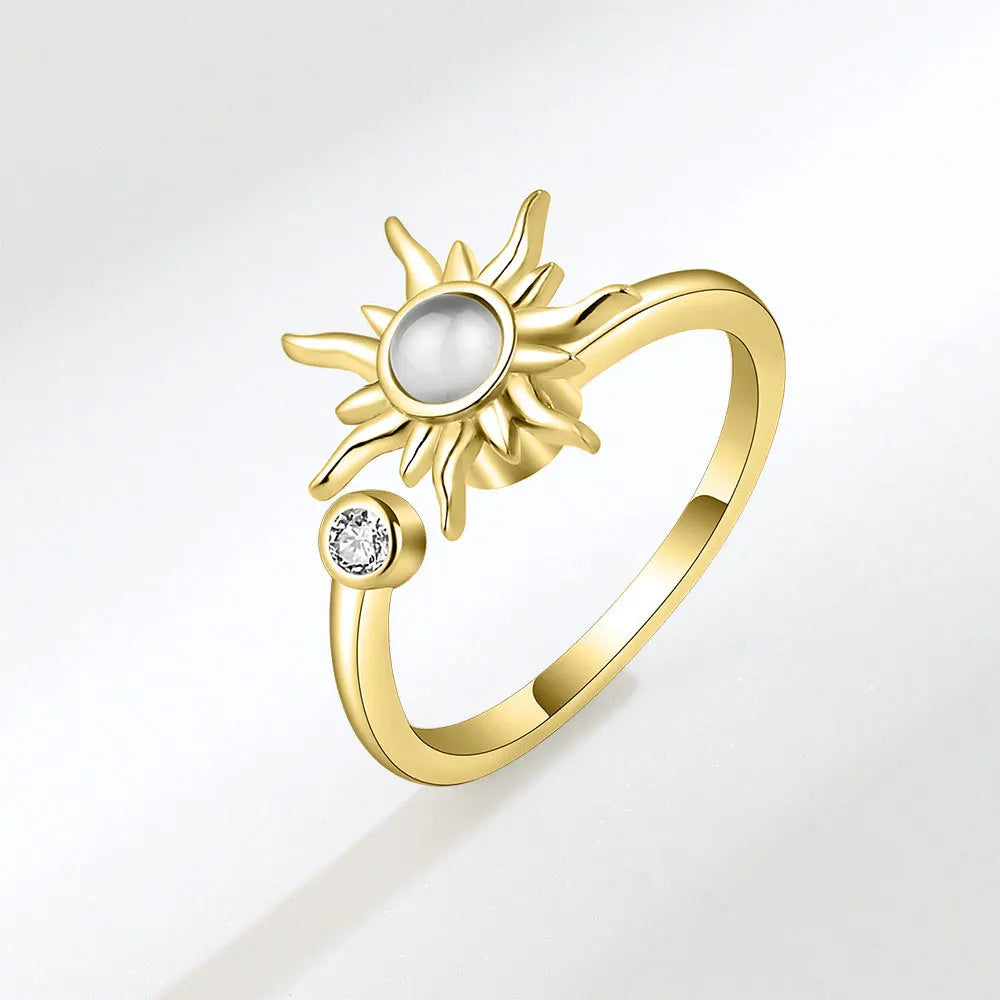 Sun Halo - Elegant Gold plated Ring for Fidgeting & Mindful Moments