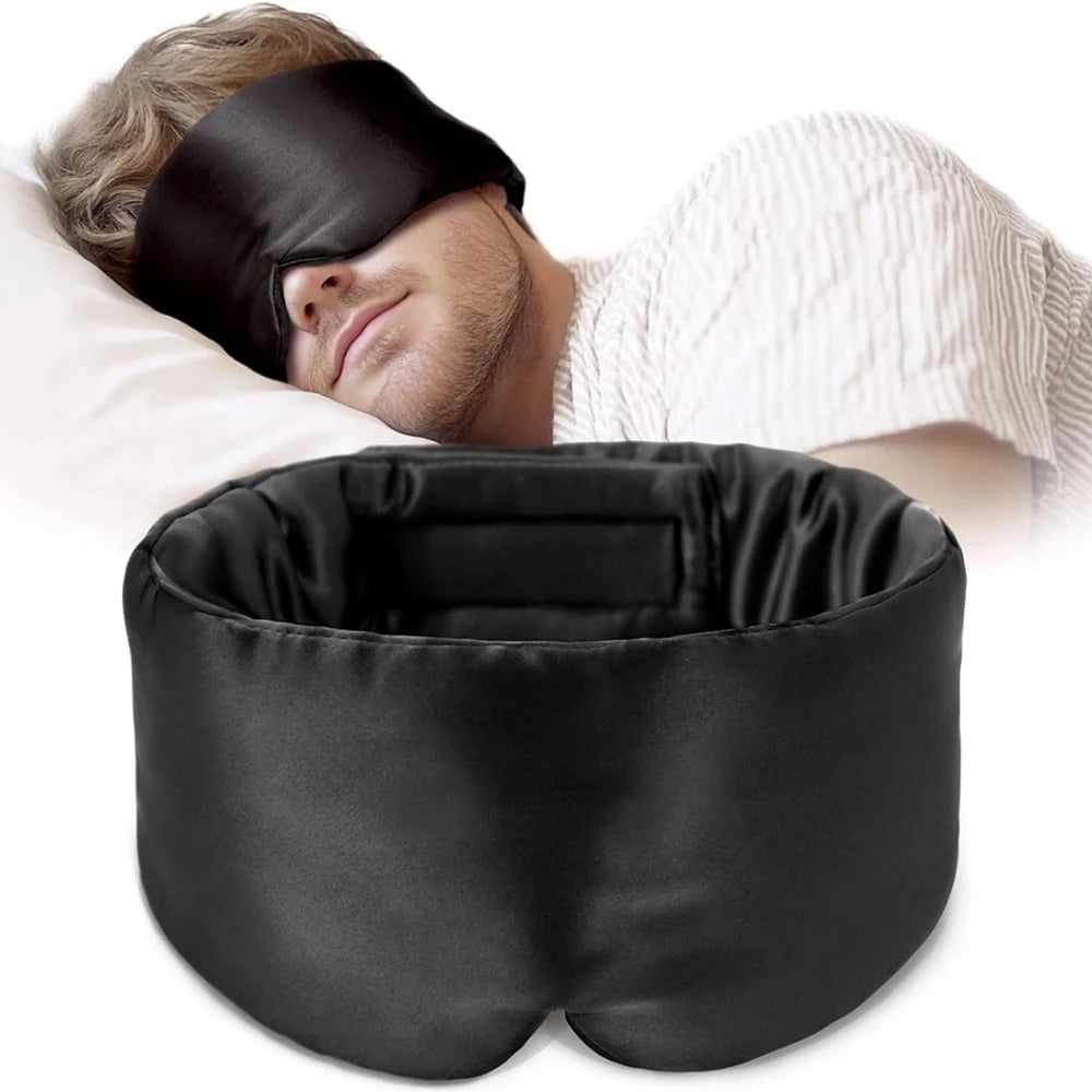 DreamSilk™ 100% Mulberry Sleep Mask – Anti-Wrinkle, Pressure-Free with Ear Cover