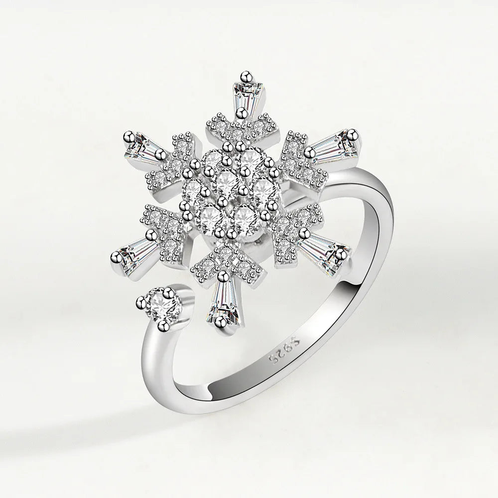 Eternal Snow - Silver ADHD Ring – Spin, Focus, Shine