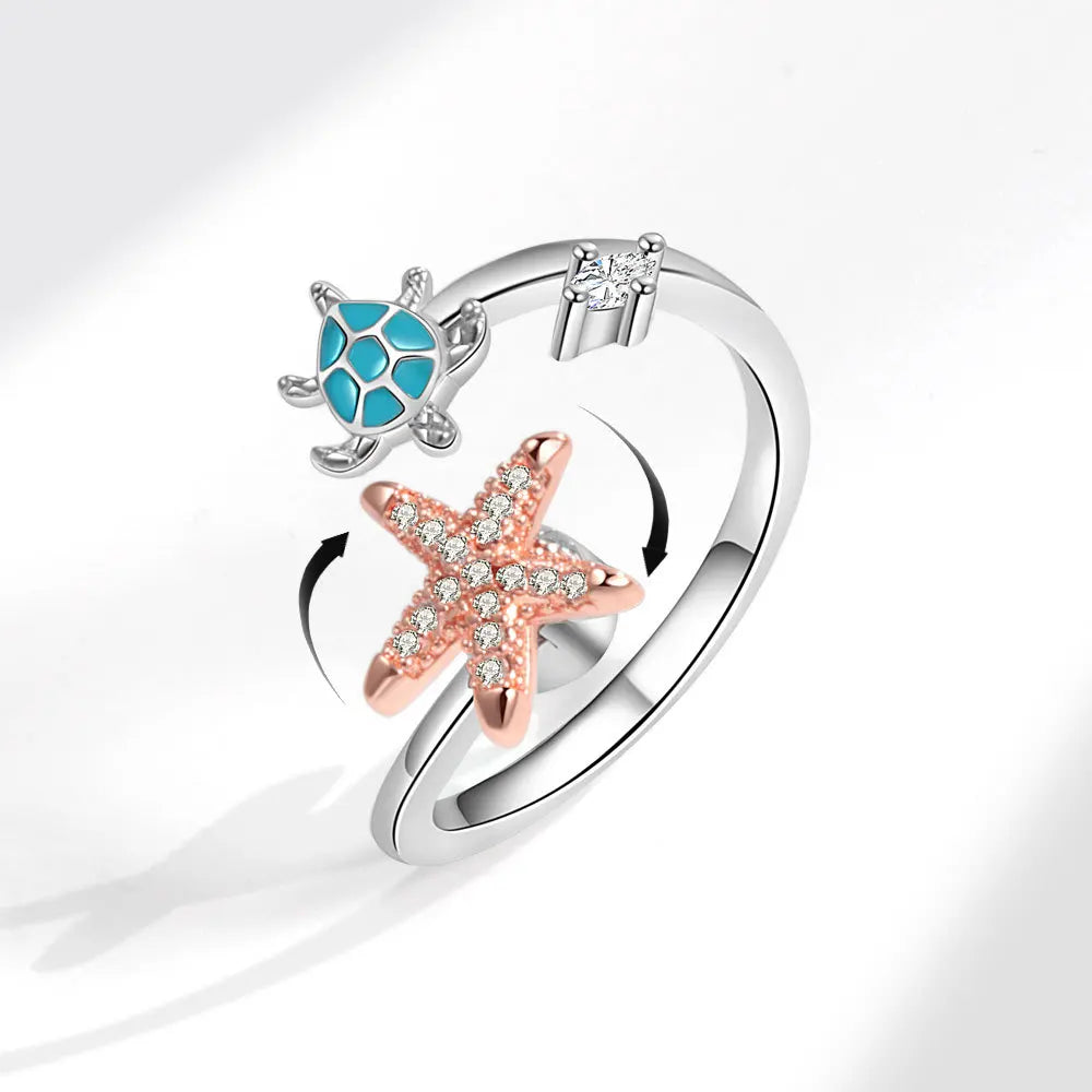 Ocean Guardian - Elegant Stress Relief Ring for Fidgeting Minds