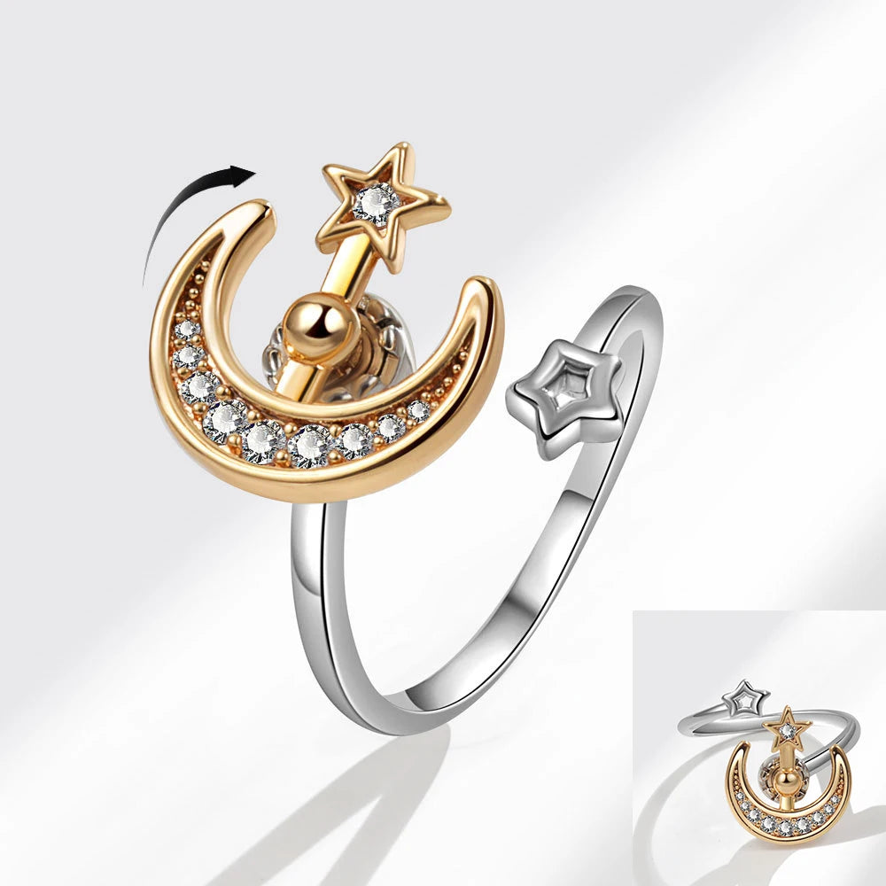 Moon Magic Radiance - ADHD Ring in Bicolor Polished Sterling Silver