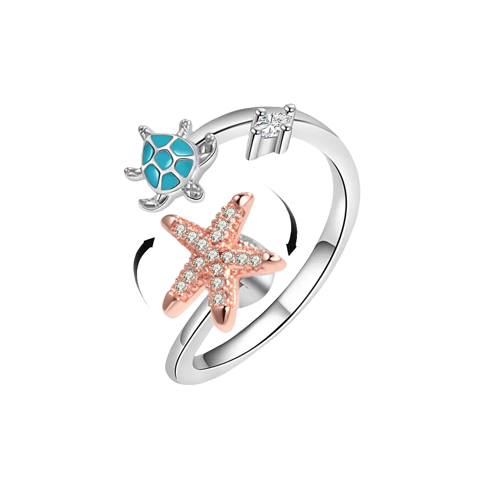 Ocean Guardian - Elegant Stress Relief Ring for Fidgeting Minds