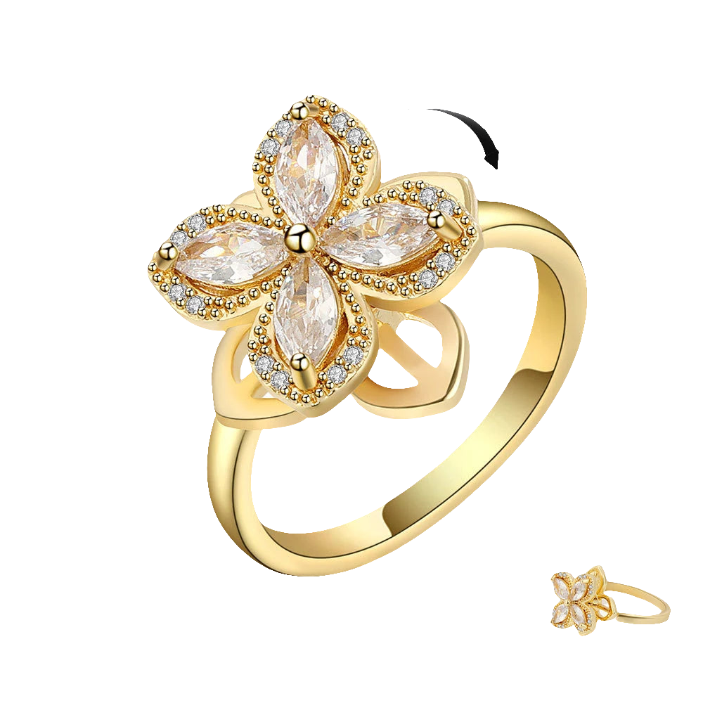 Starlight Clover - Elegant Silver Ring for ADHD Fidgeting