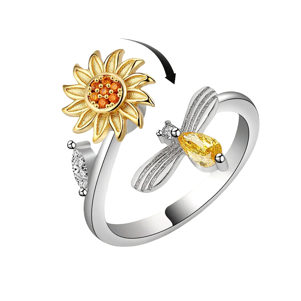 Honeybee Kiss - Subtle ADHD Spinner Ring for Daily Wear