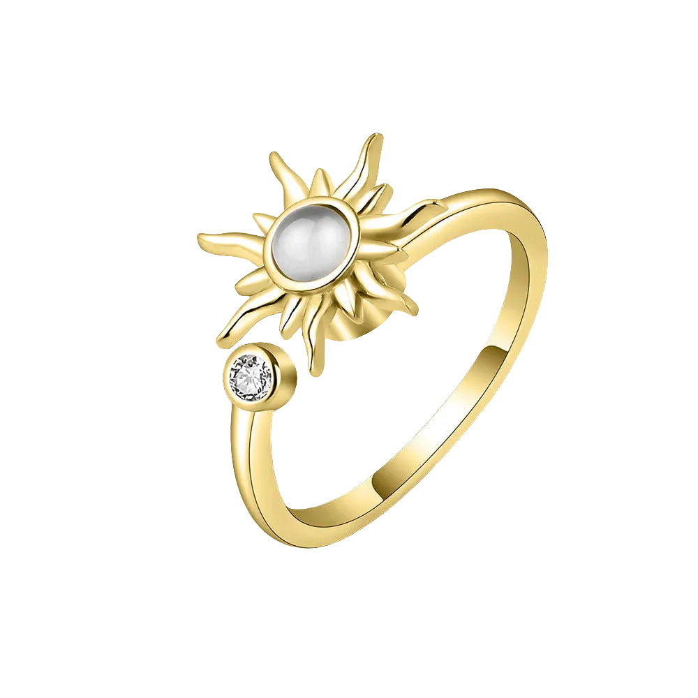 Sun Halo - Elegant Gold plated Ring for Fidgeting & Mindful Moments