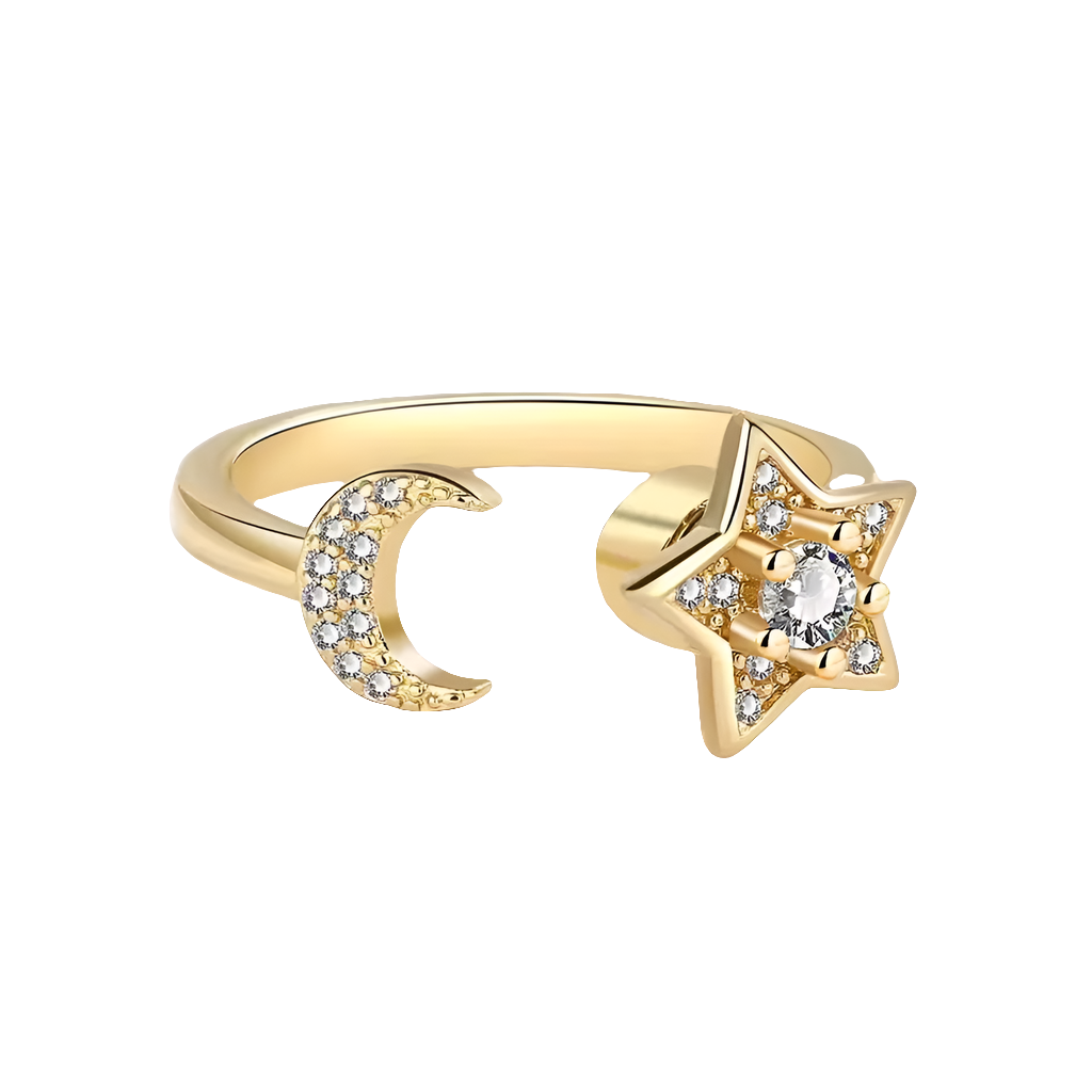Cosmic Glow - Stylish Spinner Fidget Ring – Focus in Style - Gold Edition