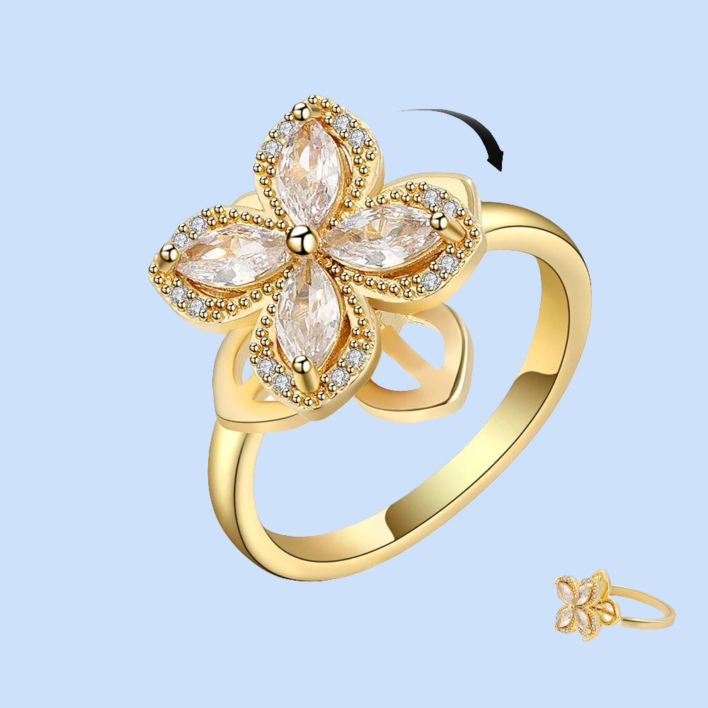 Starlight Clover - Elegant Silver Ring for ADHD Fidgeting