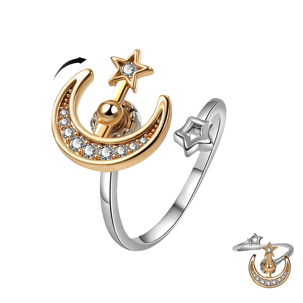 Moon Magic Radiance - ADHD Ring in Bicolor Polished Sterling Silver