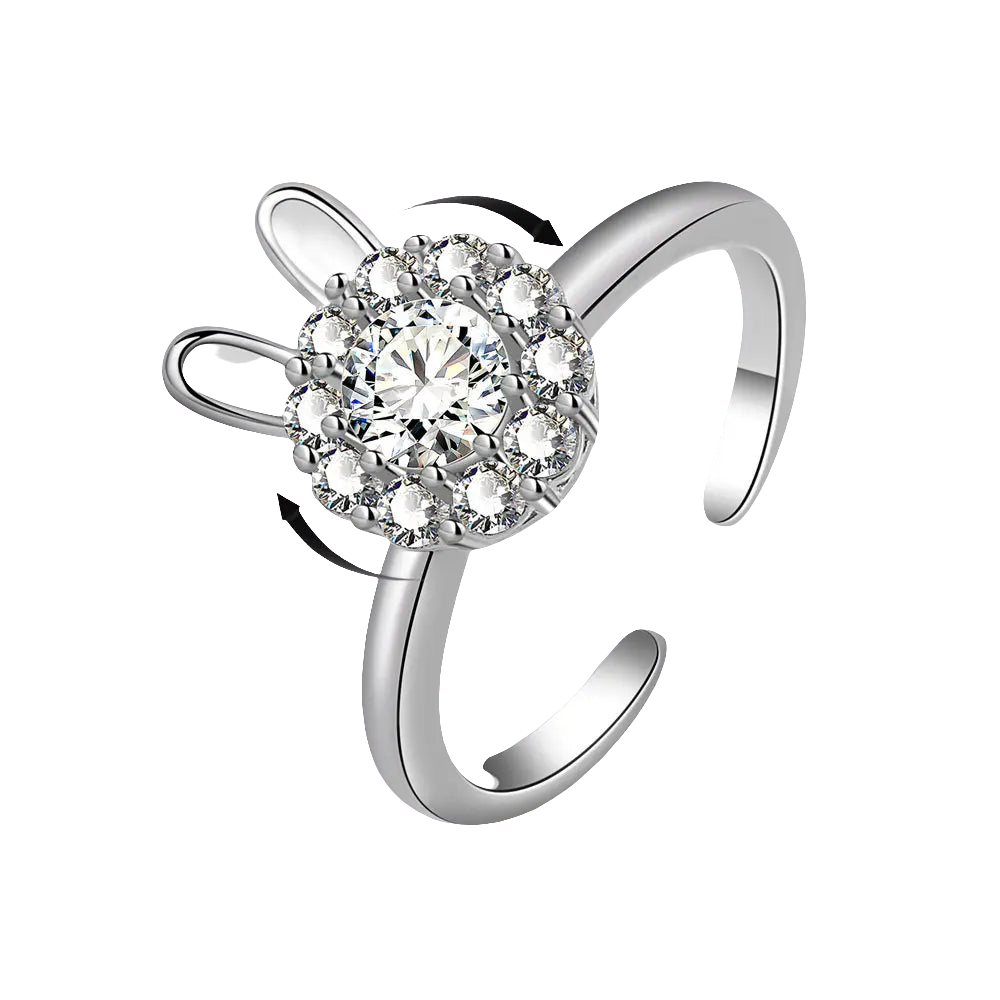 Lucky Rabbit - Elegant 925 Spinner Ring – Fidget Discreetly - Silver Edition
