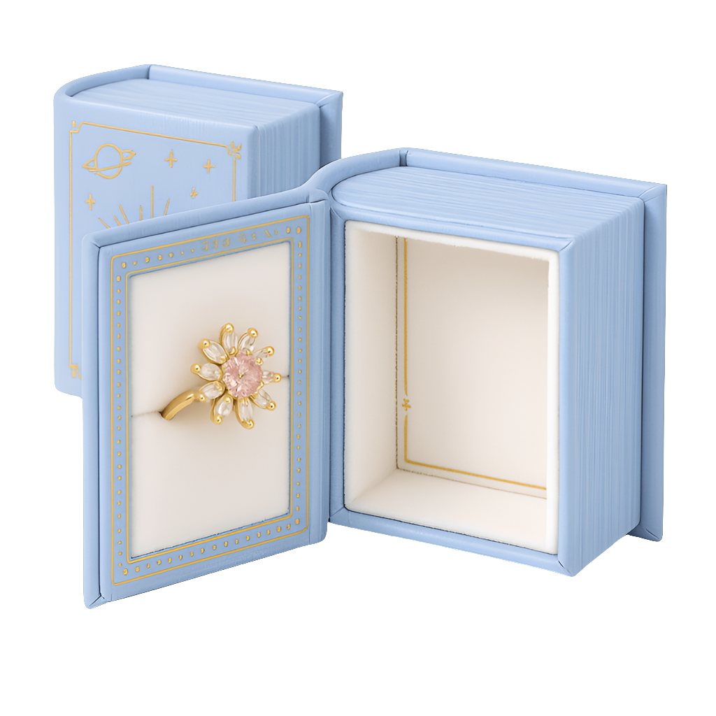 Enchanted Book Ring Box – Celestial Jewelry Gift Case