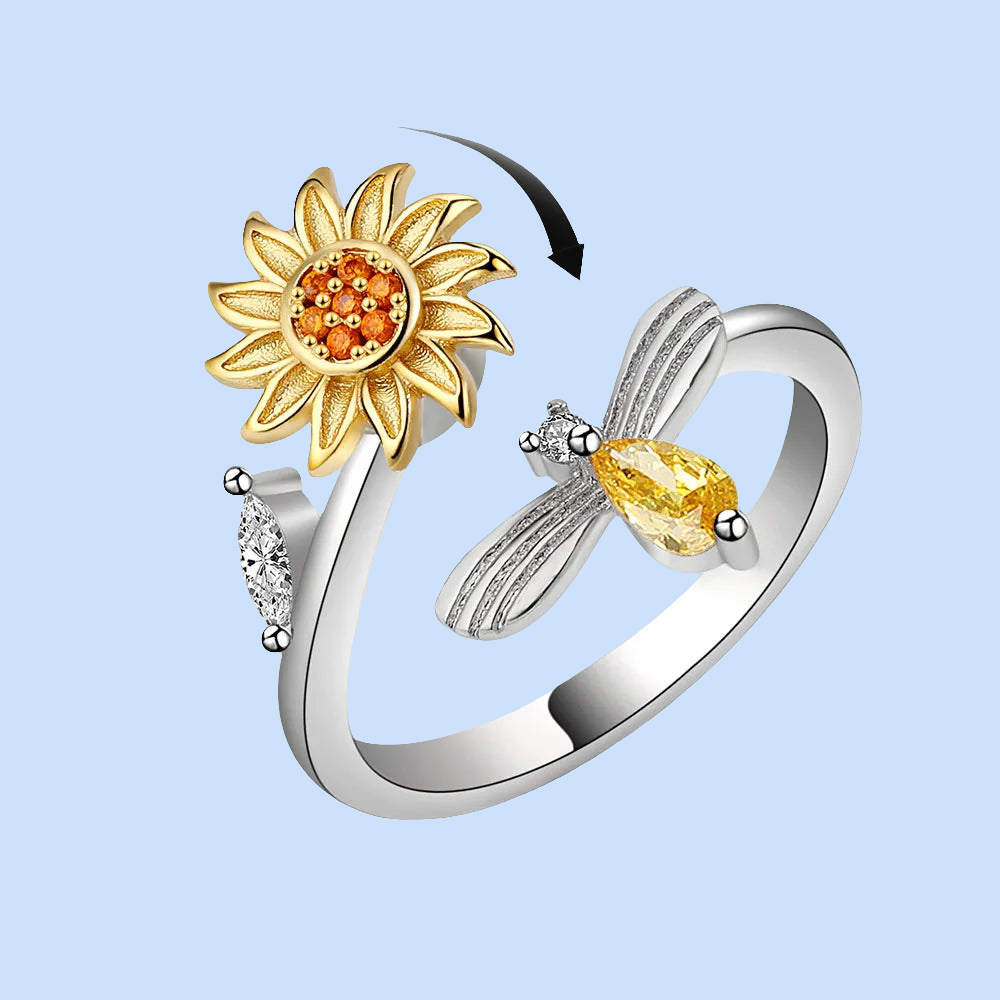 Honeybee Kiss - Subtle ADHD Spinner Ring for Daily Wear