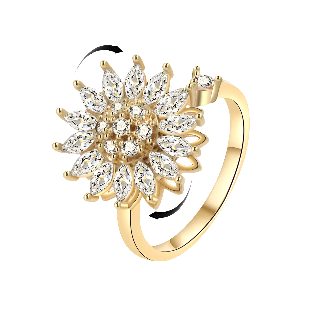 Goddess Bloom - Empowering Spinner Ring – Ideal for Anxiety Relief - Gold Edition
