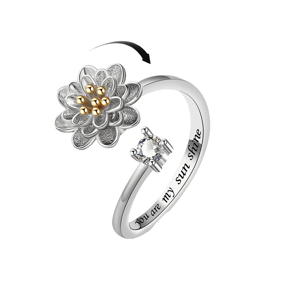 Lotus Whisper - Adjustable Sterling Silver ADHD Fidget Ring