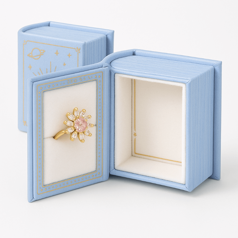 Enchanted Book Ring Box – Celestial Jewelry Gift Case