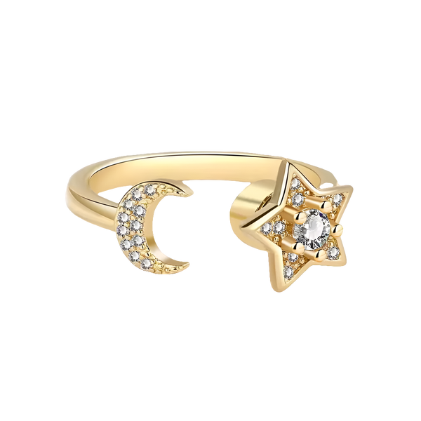 Cosmic Glow - Stylish Spinner Fidget Ring – Focus in Style - Gold Edition