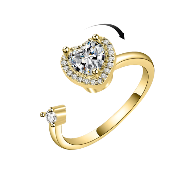 Circle of Love - Gold Plated Sterling Silver Ring for Fidgeting & Focus
