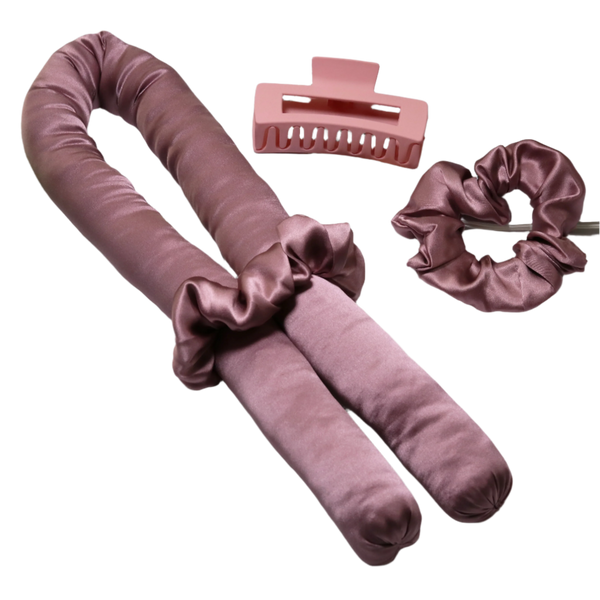 SilkCurl™ Heatless Hair Rollers Set – Gentle Curling with Clips, Scrunchy & Ribbon