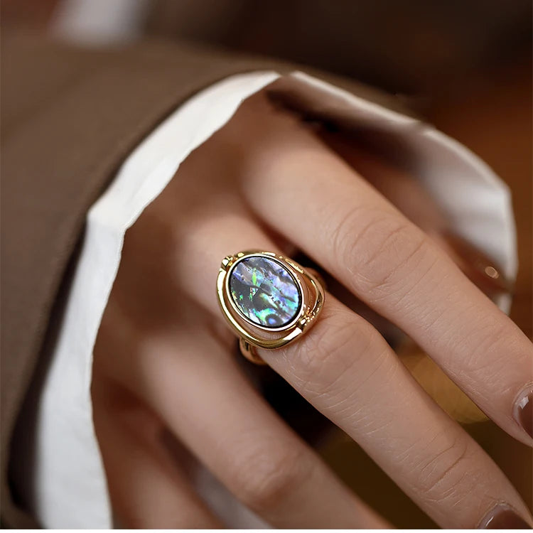 Pearl Drift – Flip Silver meditation Ring