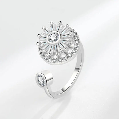 Wheel of Fortune - Modern Spinner Ring – 925 Silver for Calm
