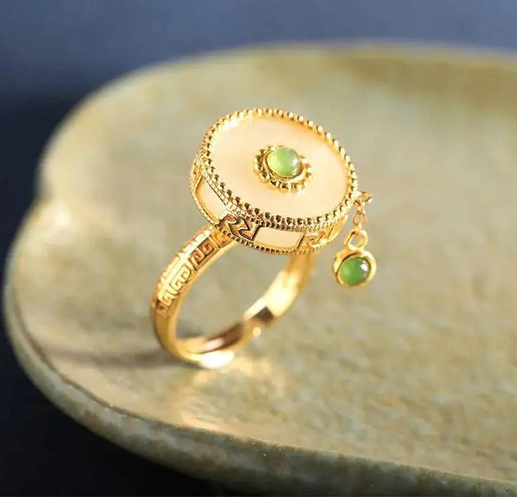 gold fidget ring core spin band anxiety relief jewelry spinner ring for focus
