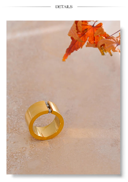 gold fidget ring gravity glide wide band with tiny beads anxiety relief jewelry spinner ring for focus