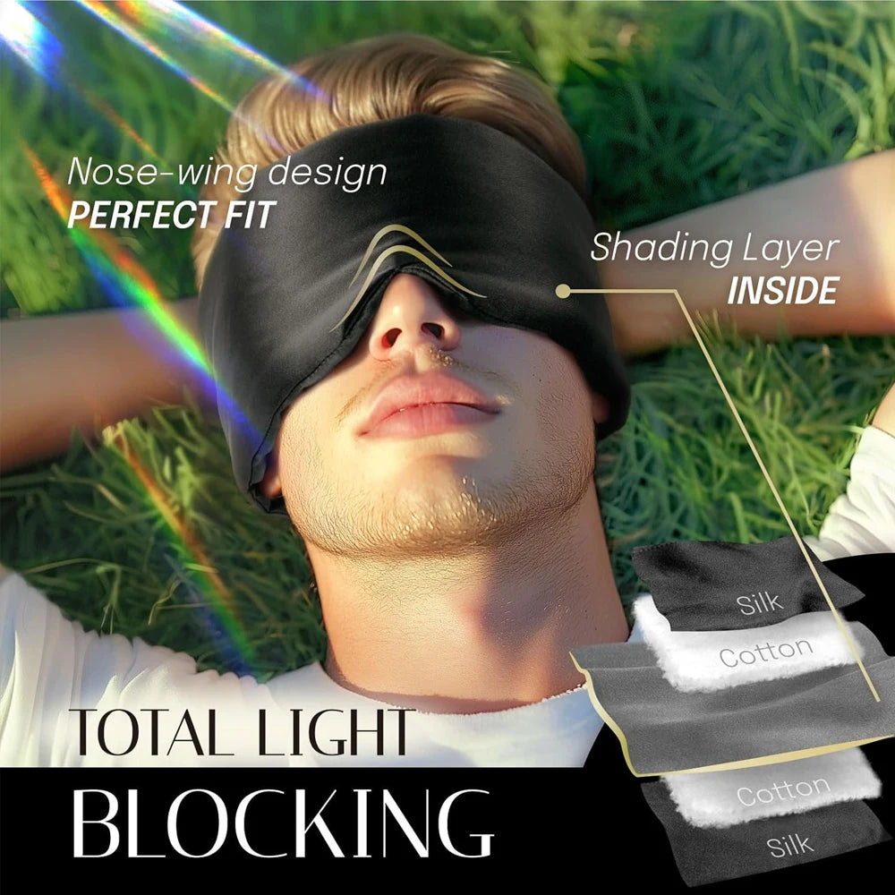 DreamSilk™ 100% Mulberry Sleep Mask – Anti-Wrinkle, Pressure-Free with Ear Cover