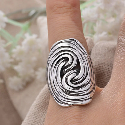 Shadow Work - Textured-Rub Fidget Ring in Silver