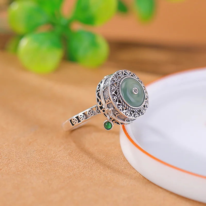 gold fidget ring core spin mantra wheel anxiety relief jewelry spinner ring for focus