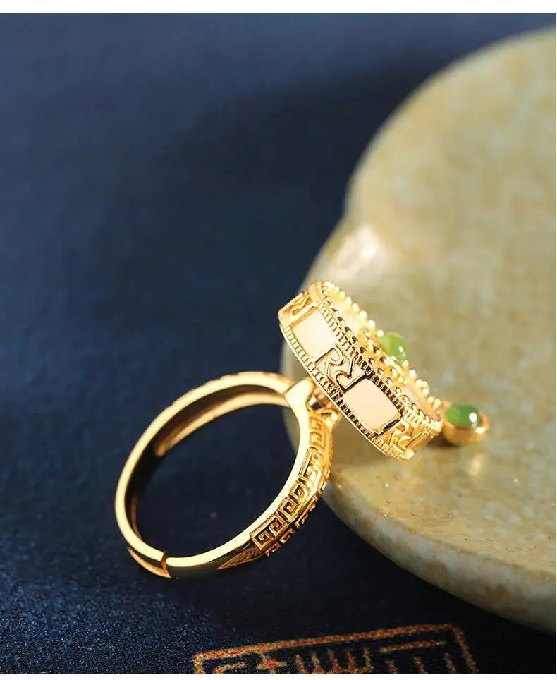 gold fidget ring core spin band anxiety relief jewelry spinner ring for focus