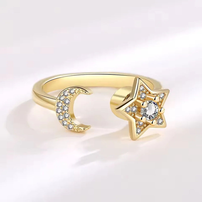 Cosmic Glow - Stylish Spinner Fidget Ring – Focus in Style - Gold Edition - extra image