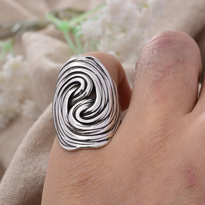 Shadow Work - Textured-Rub Fidget Ring in Silver