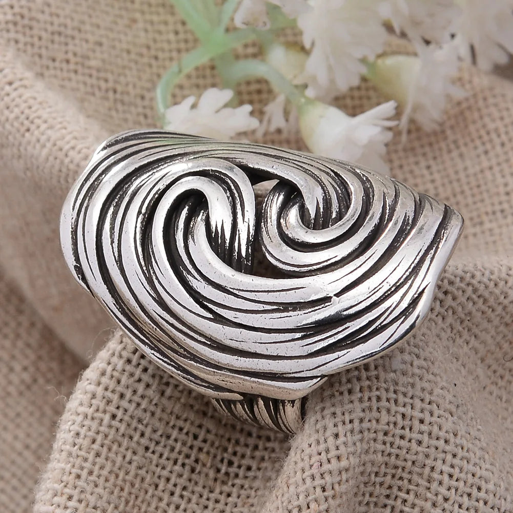 Shadow Work - Textured-Rub Fidget Ring in Silver
