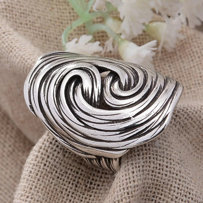 Shadow Work - Textured-Rub Fidget Ring in Silver