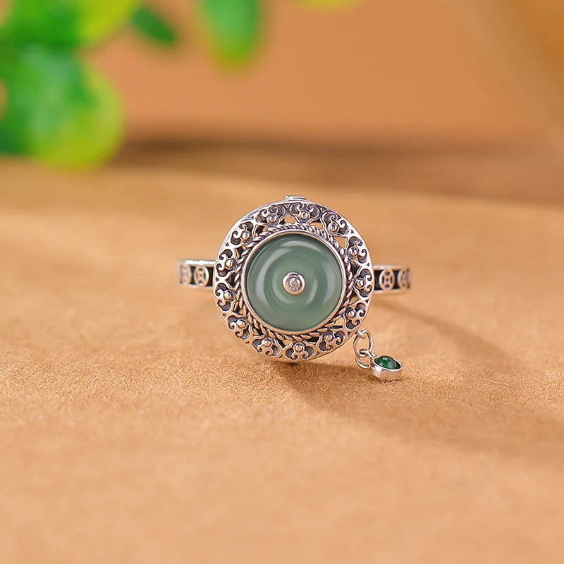 gold fidget ring core spin mantra wheel anxiety relief jewelry spinner ring for focus