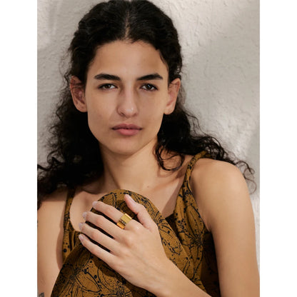 gold fidget ring gravity glide wide band with tiny beads anxiety relief jewelry spinner ring for focus