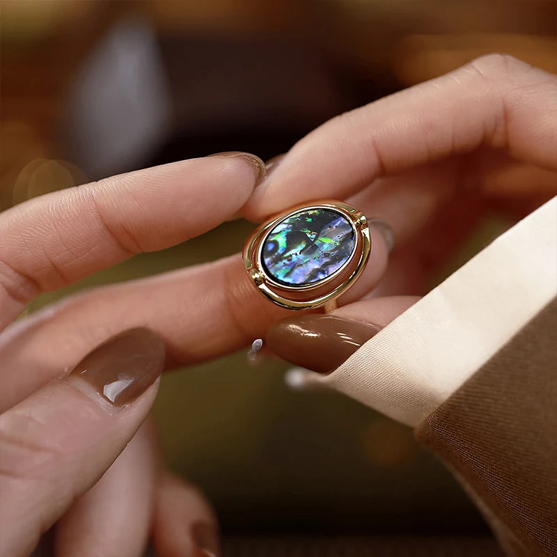 Pearl Drift – Flip Silver meditation Ring