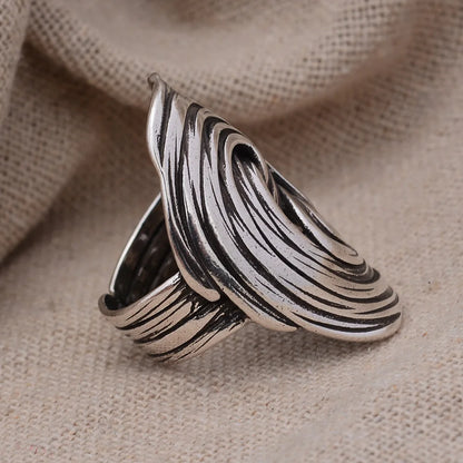 Shadow Work - Textured-Rub Fidget Ring in Silver
