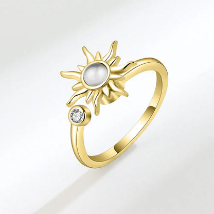 Sun Halo - Elegant Gold plated Ring for Fidgeting & Mindful Moments
