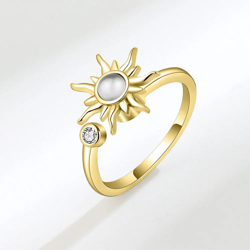 Sun Halo - Elegant Gold plated Ring for Fidgeting & Mindful Moments - extra image