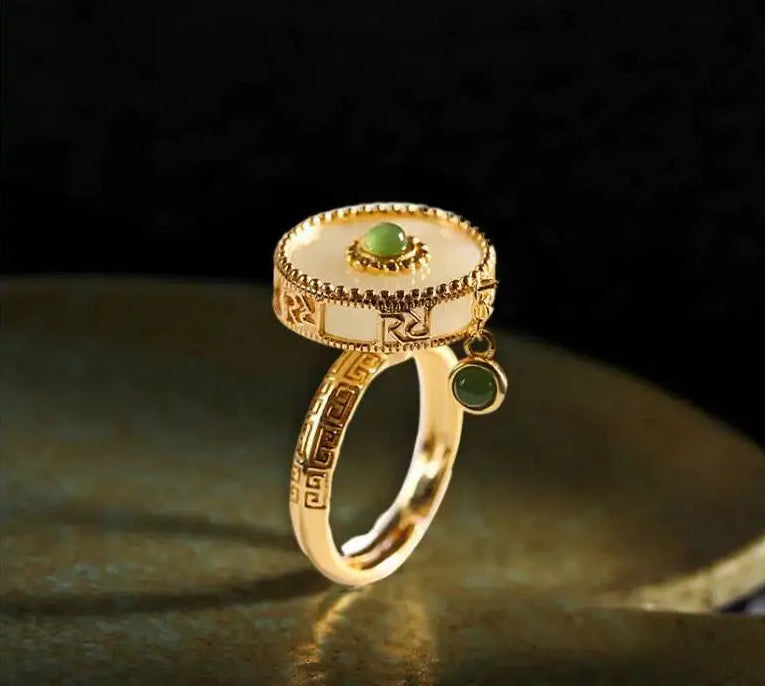 gold fidget ring core spin band anxiety relief jewelry spinner ring for focus