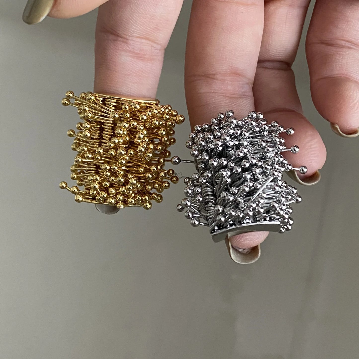 gold fidget ring textured rub multiple pins on square anxiety relief jewelry spinner ring for focus