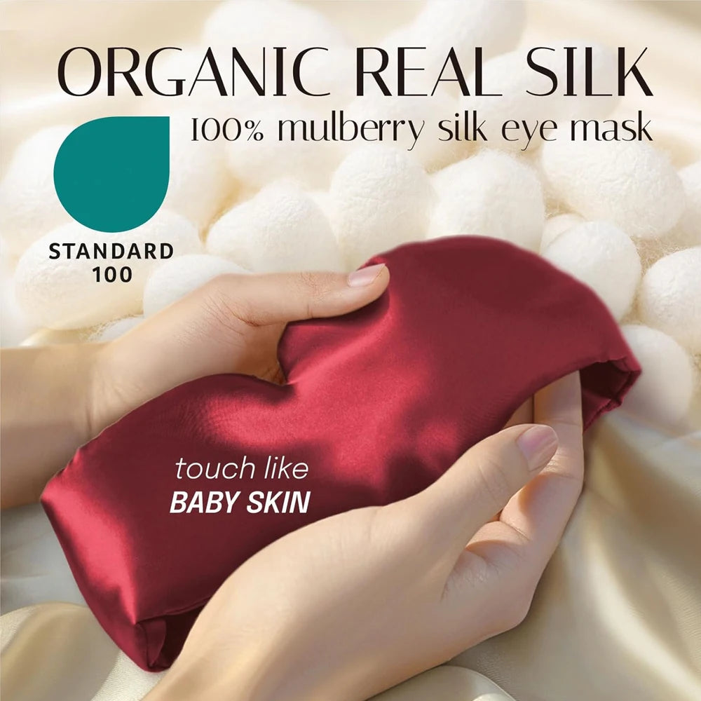 DreamSilk™ 100% Mulberry Sleep Mask – Anti-Wrinkle, Pressure-Free with Ear Cover